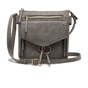 VR NYC Multi Zip Braided O-Ring Crossbody Bag also sold in target